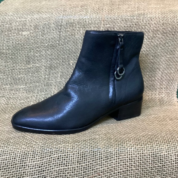 Naturalizer Shoes - Naturalizer Women Black Leather Henry Ankle Boot Size 7.5